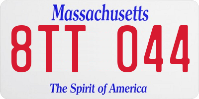 MA license plate 8TT044