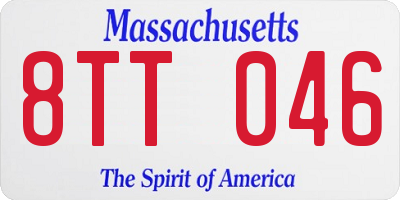 MA license plate 8TT046