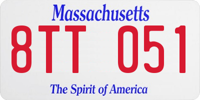 MA license plate 8TT051