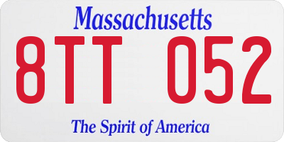 MA license plate 8TT052