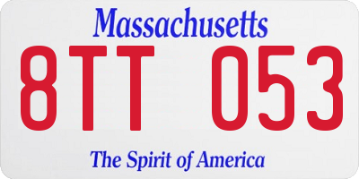 MA license plate 8TT053