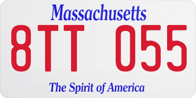 MA license plate 8TT055