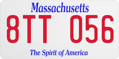 MA license plate 8TT056