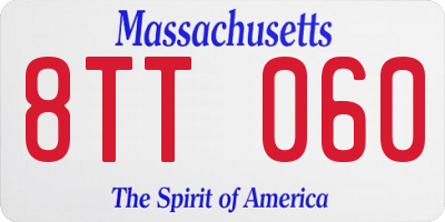 MA license plate 8TT060