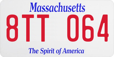MA license plate 8TT064