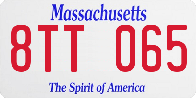 MA license plate 8TT065
