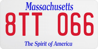 MA license plate 8TT066