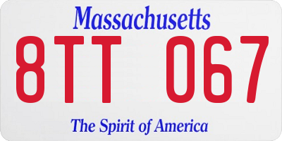 MA license plate 8TT067