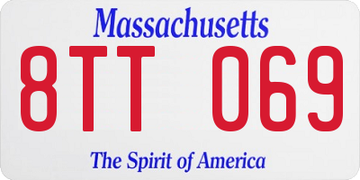 MA license plate 8TT069