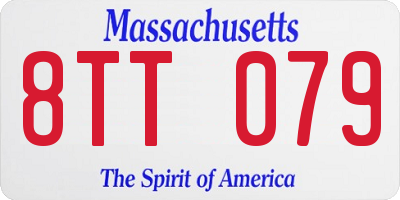 MA license plate 8TT079