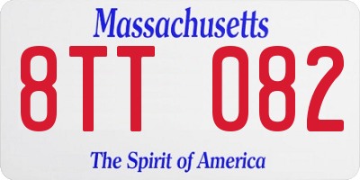 MA license plate 8TT082