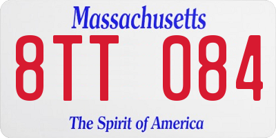 MA license plate 8TT084