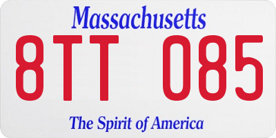 MA license plate 8TT085