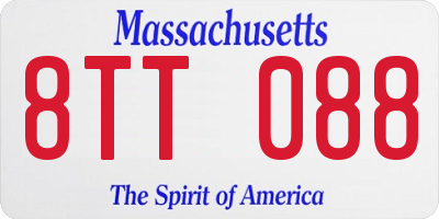 MA license plate 8TT088
