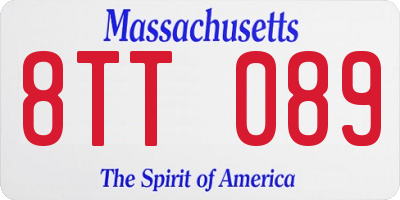 MA license plate 8TT089