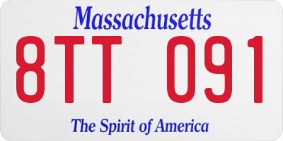MA license plate 8TT091