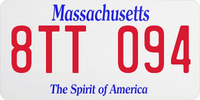 MA license plate 8TT094