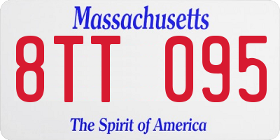MA license plate 8TT095