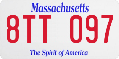 MA license plate 8TT097