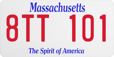 MA license plate 8TT101