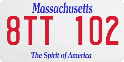 MA license plate 8TT102