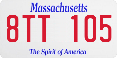 MA license plate 8TT105