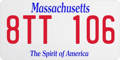 MA license plate 8TT106