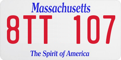 MA license plate 8TT107