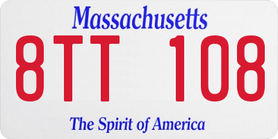 MA license plate 8TT108