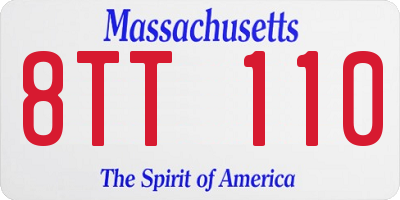 MA license plate 8TT110