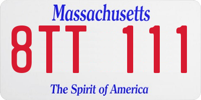 MA license plate 8TT111