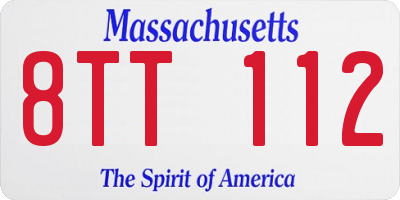 MA license plate 8TT112