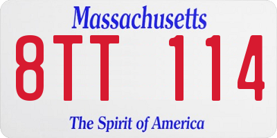 MA license plate 8TT114