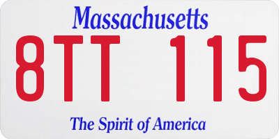 MA license plate 8TT115