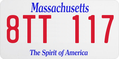 MA license plate 8TT117