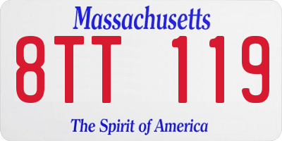 MA license plate 8TT119