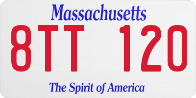 MA license plate 8TT120