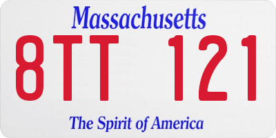 MA license plate 8TT121