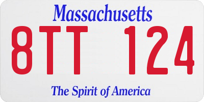 MA license plate 8TT124