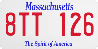 MA license plate 8TT126