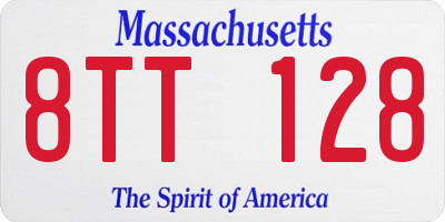 MA license plate 8TT128