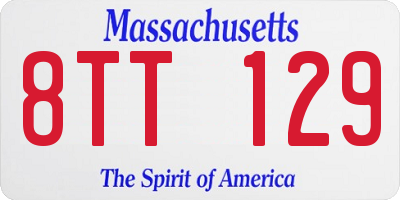 MA license plate 8TT129