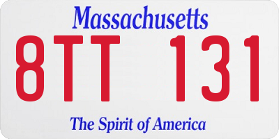 MA license plate 8TT131