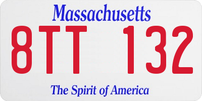 MA license plate 8TT132