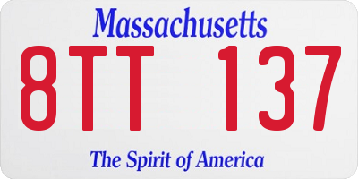 MA license plate 8TT137