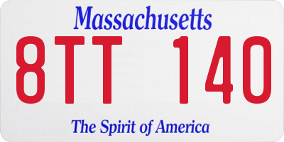MA license plate 8TT140