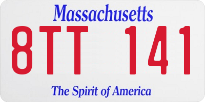 MA license plate 8TT141