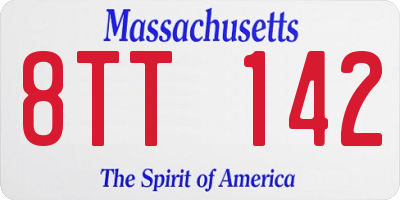 MA license plate 8TT142