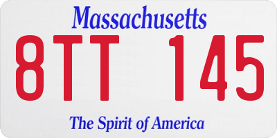 MA license plate 8TT145