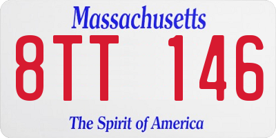 MA license plate 8TT146